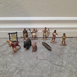 11pc Powhatan Native American Mini 2” Figures Safari Ltd  Vintage Toys